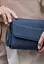 Женская кожаная сумка Элис синяя crazy horse - миниатюра 10