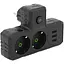 Розетка-двійник із заземленням Voltronic F-302 Black 2 розетки+3USB (1А) 2500W 10A 220V - мініатюра 1