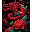 Набір для розпису по номерах Дракон у червоному пламені, на чорному фоні, 40x50 см, AH1114 - мініатюра 1