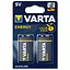Батарейка крона Varta Energy 6F22 сольова 9V 2 шт. - мініатюра 1