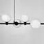 Люстра на 5 белых плафонов в черном удлиненном корпусе 100 см Ст. F 85/5 BK+WT | Line F - миниатюра 2