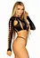 Комплект Leg Avenue Long sleeve crop top & string Black One Size - мініатюра 4
