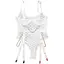 Боді еротичне сітчасте з квітковим принтом з підтяжками поліестер-спандекс M/L Біле - мініатюра 2