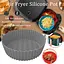 Набор из 3 круглых силиконовых форм для аэрогриля, духовки и мультипечи с высокими бортиками 6 см, 20×20 см Серый 88344 - миниатюра 8