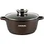 Кастрюля Zauberg алюминиевая 4.5 л 24 см круглая с мраморным покрытием и крышкой шоколад (0324-CH) - миниатюра 1