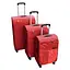 Набір тканинних валіз 3в1 з кодовим замком та телескопічною ручкою червоний (24-292) - мініатюра 1