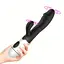 Багатофункціональний вібратор-кролик, стимулятор точки G і клітора, з проникненням і масажем. Чорний - мініатюра 1