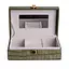 Шкатулка для украшений из экокожи 3 отделения с зеркалом 16×10×6 см органайзер для украшений Зеленый Yiwu HP-5-18GR - миниатюра 1