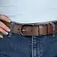 Ремень женский кожаный под джинсы SF-3554 коричневый  прошитый (130 см) - миниатюра 5