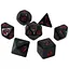 Набір кубиків Opaque 7 Dice Set - Black (w-red) , 7 шт. (g7dopaq08) - мініатюра 1