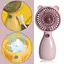 Портативный ручной вентилятор Handy Mini Fan JX-998 на аккумуляторе с ручкой мини ветродуйка 2,5Вт Pink - миниатюра 2