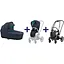 Люлька Cybex Priam Lux Conscious Collection Dark Navy + Текстиль для прогулянкового блоку Cybex Priam Conscious Collection Dark Navy + Шасі Cybex Priam з каркасом LS RBA Chrome Brown - мініатюра 1