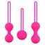 Комплект силиконовых влагалищных шариков 3 шт. Розовый - миниатюра 1