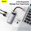 USB-хаб Baseus Metal Gleam Series 6-in-1 Multifunctional Type-C Hub Docking Station Space Gray (CAHUB-CW0G) [75252] - мініатюра 5