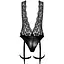 Боди Noir Handmade F297 Libido Deep-V Bodysuit С collar, pearl chain and garter - S - миниатюра 5