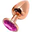 Металева анальна пробка Wooomy Tralalo Rose Gold Plug Magenta M діаметр 3.4 см довжина 8 см - мініатюра 1