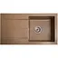 Гранітна кухонна мийка Romzha Quadro Teracota (701) з крилом - мініатюра 1
