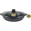 Сковородка-жеровня "Наша Мастерская" чугунная  со стеклянной крышкой 24 см глубина 6 см Т102С3 - миниатюра 1