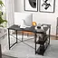 Комп'ютерний стіл Costway Adler L-подібний з полицями в стилі Loft чорний - мініатюра 5