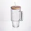 Кружка стеклянная с крышкой и трубочкой 750 мл Прозрачный Yiwu HP-19-48N - миниатюра 2