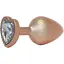 Анальна пробка з кристалом Jewellery Pearl Gold Heart Plug M 8 см (прозорий) - мініатюра 1