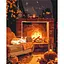 Картина по номерам на подрамнике Brushme Каминная история - миниатюра 1