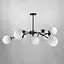 Чорна люстра із поворотними гілочками на 12 плафонів Line.F K 21/12 BK+WT new - мініатюра 5