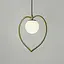 Латунний підвісний світильник-серце з білим плафоном 30х40 см | Line F | Арт. ML009/1 (150) - мініатюра 4