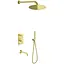 Душова система Kohlman Experience 25 gold з термостатом + BOX прихованого монтажу KPL-QW433EGDR25, Золотий - мініатюра 1