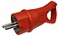 Вилка каучук кутова з кільцем із заземленням Lumano Arctic IP44 16A червона (RED)  (18617) - мініатюра 1