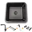 Комплект чорної кухонної мийки та змішувача з нержавіючої сталі NB-4643, Чорний - мініатюра 1