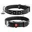 Ошейник для собак кожаный Waudog Glamour с QR-паспортом с клеевыми стразами Ш 25 мм Д 38-49 см черный - миниатюра 1