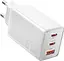 Зарядное устройство адаптер 3 выхода EssagerECT67w Gan порты 1USB 2C 67 W (ECT67W-LJB02-Z) белое - миниатюра 1