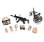 Военный набор 763 B - 03, 7 элементов, автомат, шлем, граната, в сетке (6977725401631) - миниатюра 1