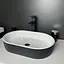 Раковина Adamant умивальник BESTE NEW штучний камінь овальна без відвару для змішувача та переливу 540x350x11мм врізний чорно-білий - мініатюра 4