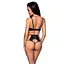 Комплект з еко-шкіри: бюстгальтер та трусики з перфорацією Passion Tamaris Set black L/XL - мініатюра 2