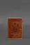 Кожаная обложка для паспорта с украинским гербом светло-коричневая - миниатюра 5
