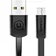 Кабель Usams SJ201 U2 Micro Flat Data Cable 1.2 м Черный - миниатюра 1
