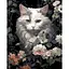 Набор для росписи по номерам Strateg Кот в цветах на чёрном фоне 40 х 50 см (AH1191-17) - миниатюра 1