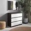 Комод Vays R-3 Венге Темний-Білий фасад, на 3 шухляди без ручок, ЛДСП 80×40×75 см - для дому, офісу, вітальні, спальні - мініатюра 1