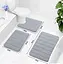 Набор 3 коврика для ванной Aquarius с эффектом памяти 50х80 см, 40х60 см, U-образный 50х50 см. Серый в полоску - миниатюра 2