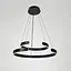 Подвесная люстра в черном двухъярусном корпусе 40+60 см Line F | Ст. 311C-600+400 BK - миниатюра 4