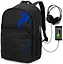 ﻿Молодежный рюкзак черный с usb портом мужской SkyName для города (80-48 B) - миниатюра 1