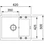 Кухонна мийка Franke Maris, фраграніт, прямокутник, з крилом, 620х500х200мм, чаша - 1, врізна, MRG 611-62, сірий камінь - мініатюра 2