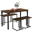 Комплект Costway Decima обеденный стол со стульями в стиле Loft коричневый - миниатюра 1