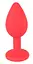 Анальная пробка с кристаллом Colorful Joy Jewel Red Plug Small 7.2 см (красный) - миниатюра 4