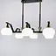 Витончена люстра в чорному корпусі з білими плафонами Line.F Кількість ламп 6 - мініатюра 9