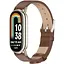Кожаный ремешок MiJobs для фитнес-браслета Xiaomi Mi Band 8 и 9 Type B коричневый, держатель - золотистый - миниатюра 1