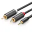 Аудіо кабель Ugreen AV102 3.5 мм Male to 2 RCA Male Audio Cable 3 м сірий (10512) - мініатюра 2