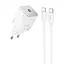 МЗП Hoco N40 Mighty PD20W (1USB-C) + кабель Type-C to Type-C White - миниатюра 1